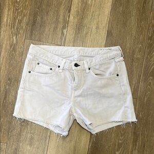 Rag & Bone White Jean Shorts Frayed Hem
